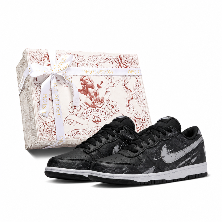 Nike Nike Big Skateboard Shoes Unisex Low Top Gray Black White