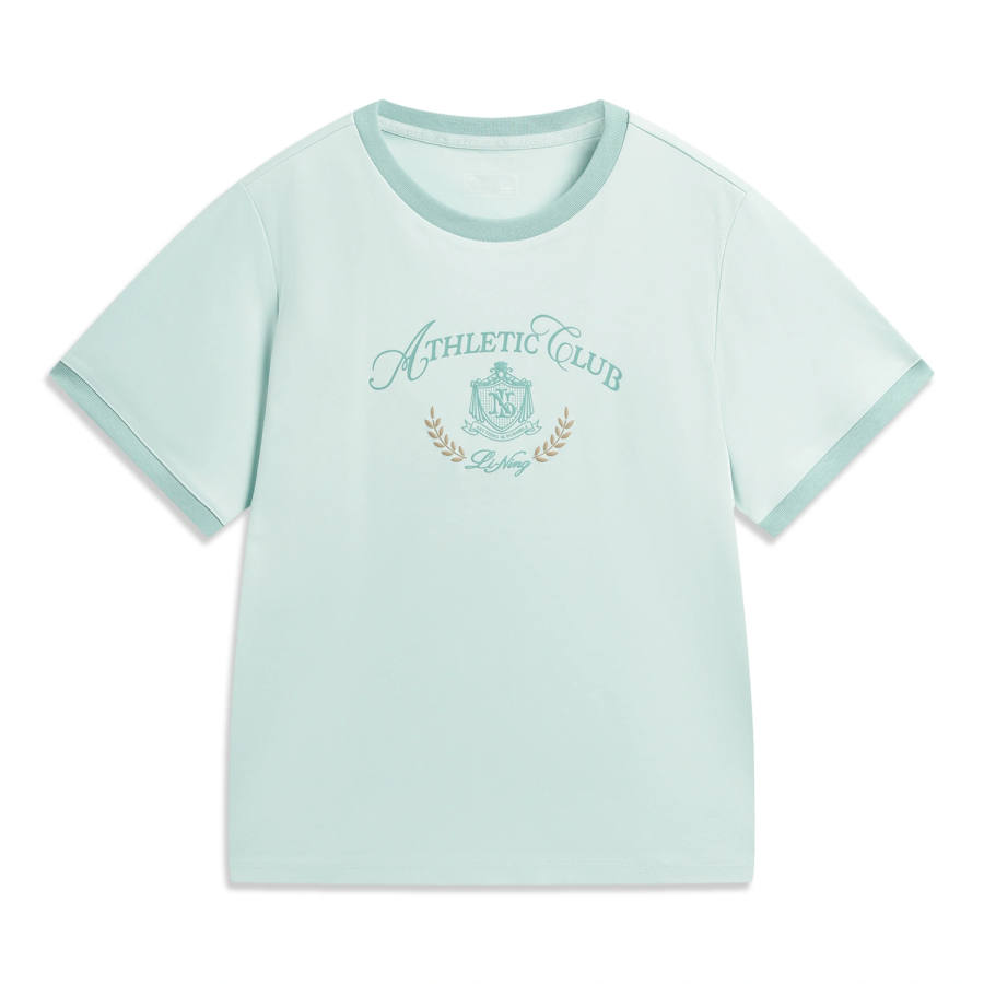 Li-Ning Li Ning Sports Life Collection T Shirts Women's Light Star Blue Crew Neck Moderate