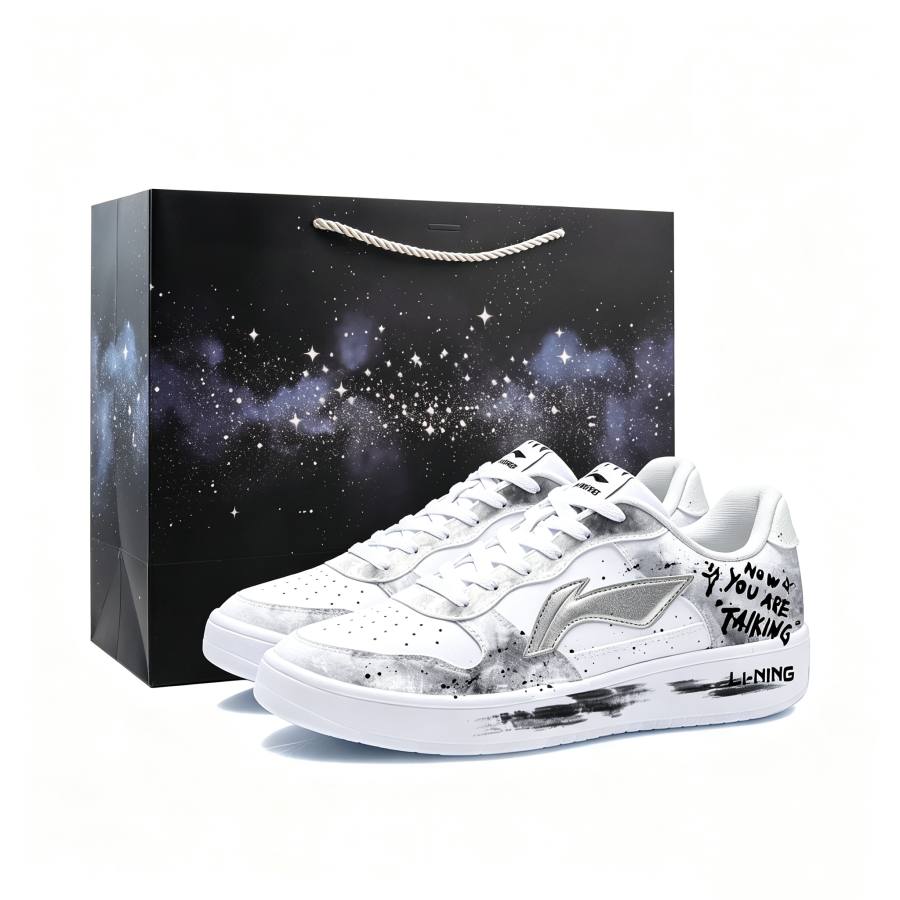 Li-Ning Li Ning Floating Boat Skateboard Shoes Men's Low Top Black White Silver Gray