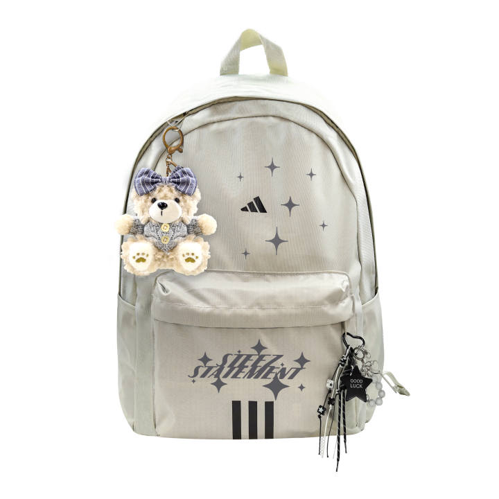 Adidas Adidas Sportswear Fabric Fairy Tale Bear Backpack Regular Unisex Light Sesame Seeds Gray & Black