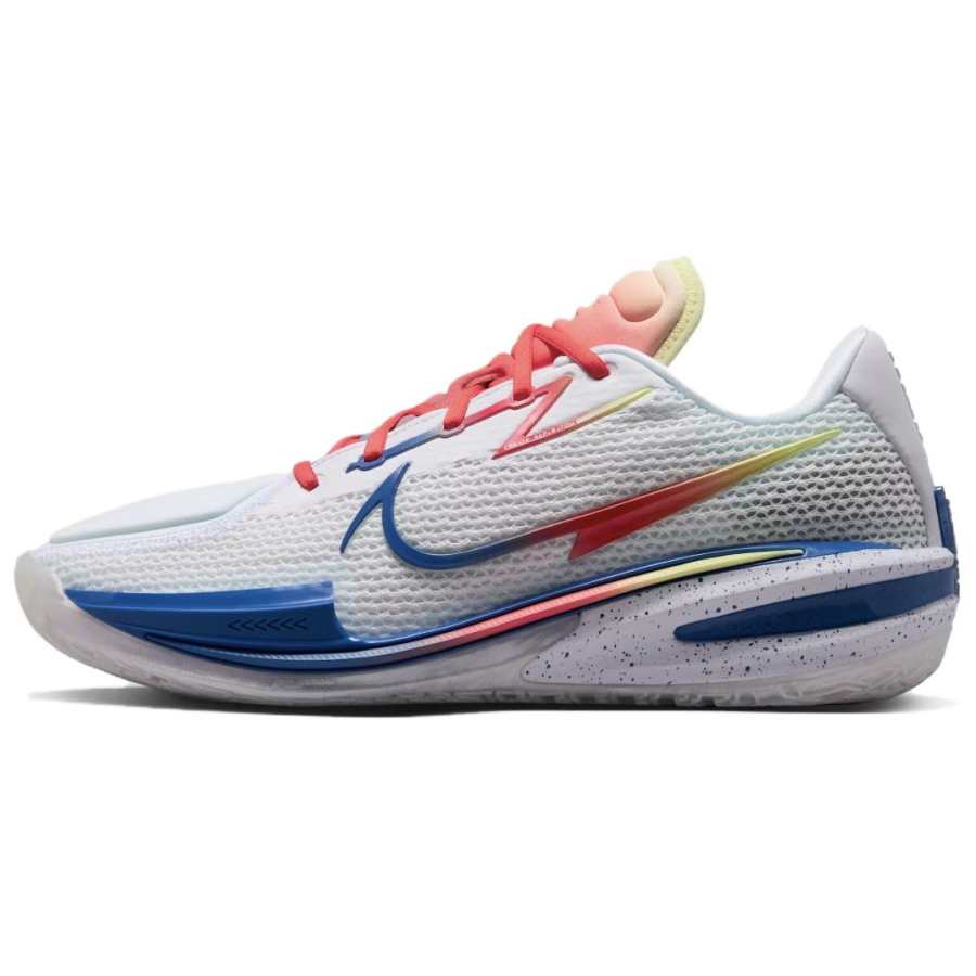 Nike TITAN X Nike Air Zoom GT Cut Basketball Shoes Unisex Low Top White/Pepper Red/Neon Green/Starry Blue