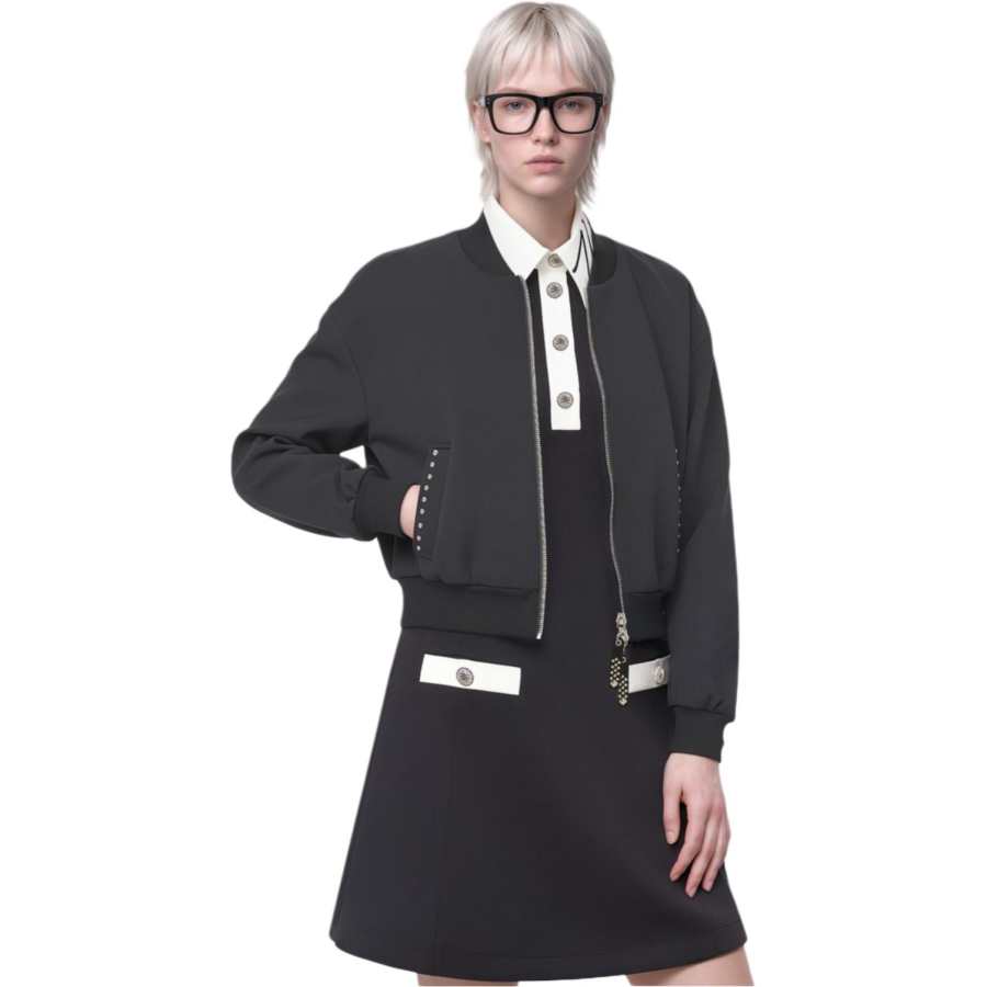 KARL LAGERFELD / Karl Lagerfeld Jeans Jackets Women's Black Stand Collar Moderate