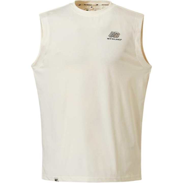 New Balance New Balance Tank Tops Unisex Ivory White Crew Neck Moderate