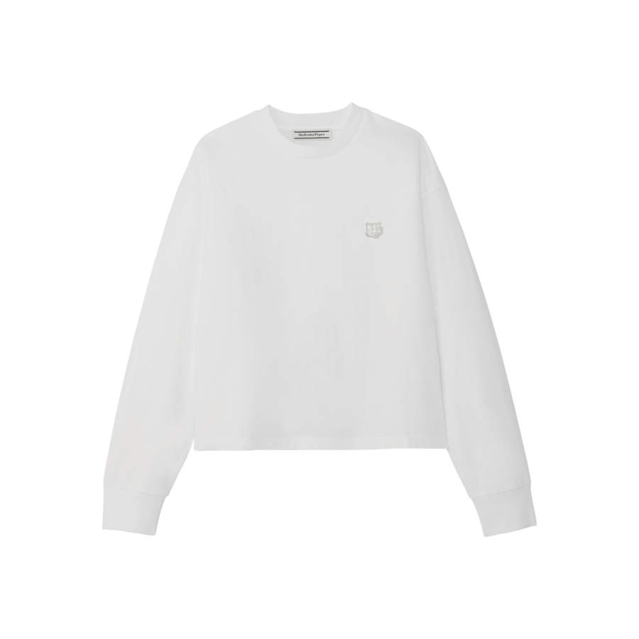 Onitsuka Tiger T Shirts Women's White Crew Neck Moderate Straight Fit