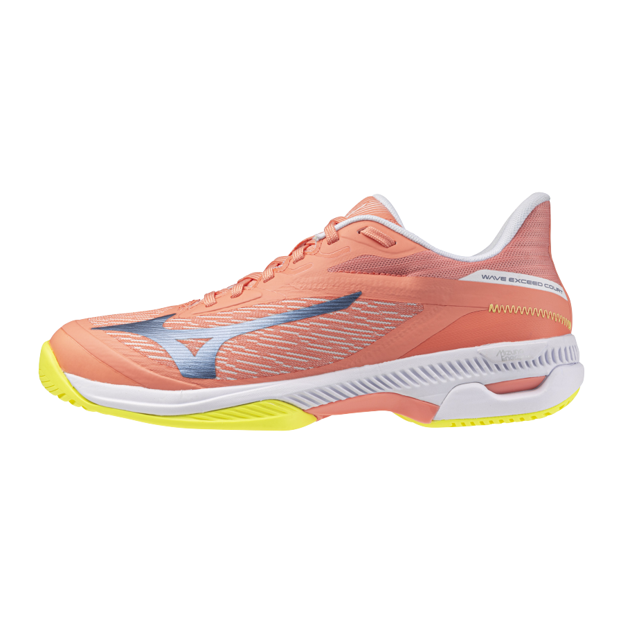 Mizuno WAVE EXCEED COURT Tennis Shoes Women's Low Top Gray Blue/Yellow/White