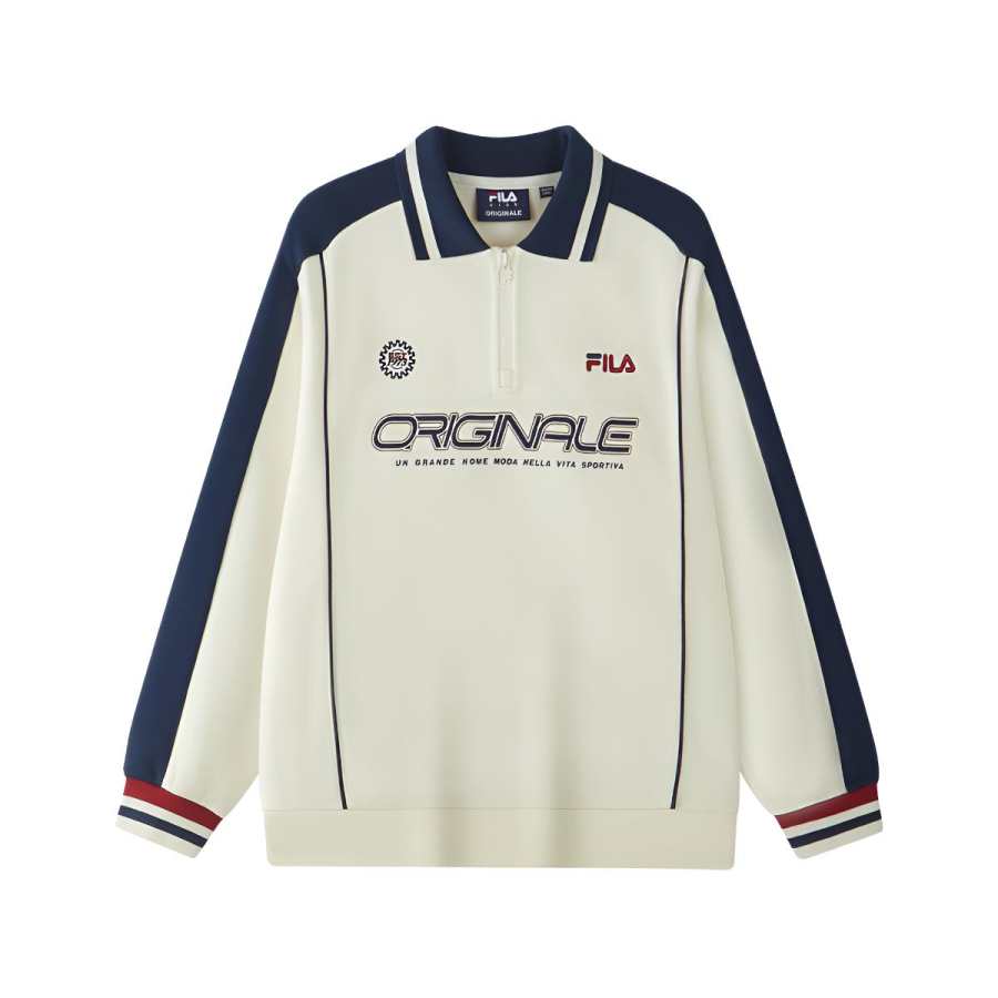 FILA KIDS Sweatshirts Polo Collar Thickened Stretch
