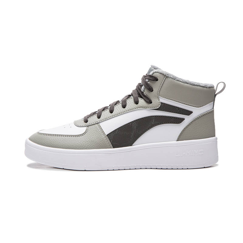 Li-Ning Li Ning Skateboard Shoes Men's High Top Lunar Surface Gray/Standard White/Obsidian Gray