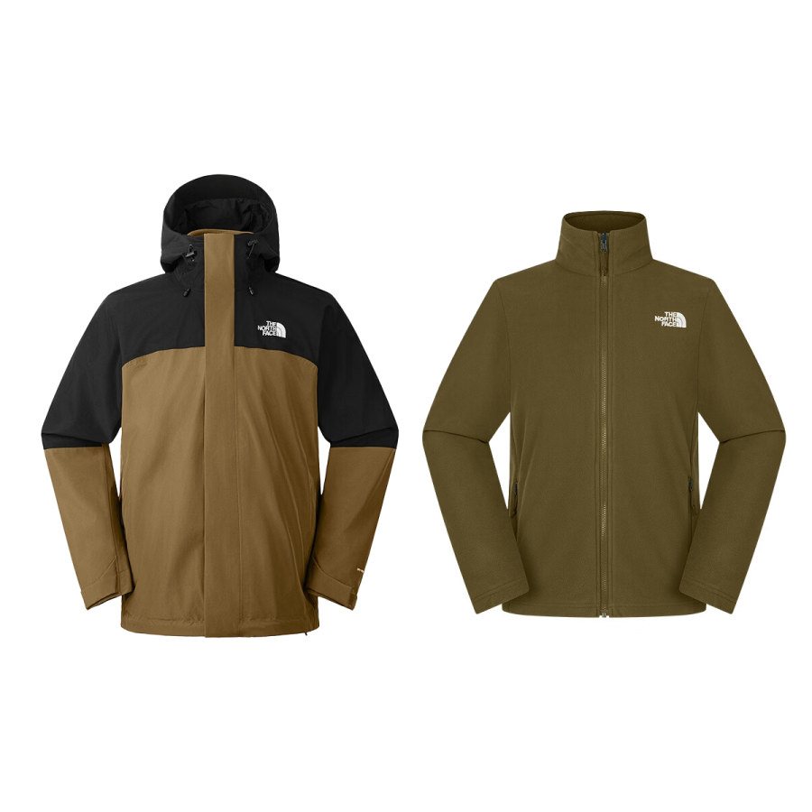 THE NORTH FACE Windbreaker Jackets Men's RL5/Army Green/Cosmic Black Hooded Non Detachable Moderate