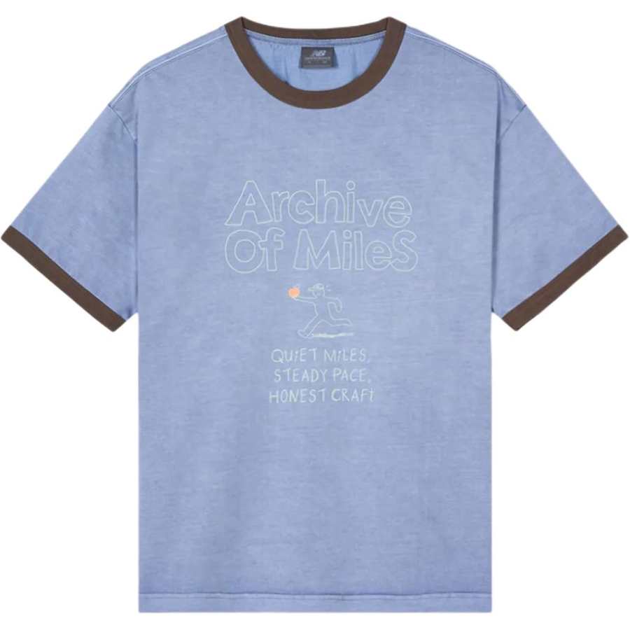 New Balance New Balance T Shirts Unisex Gray Blue Crew Neck