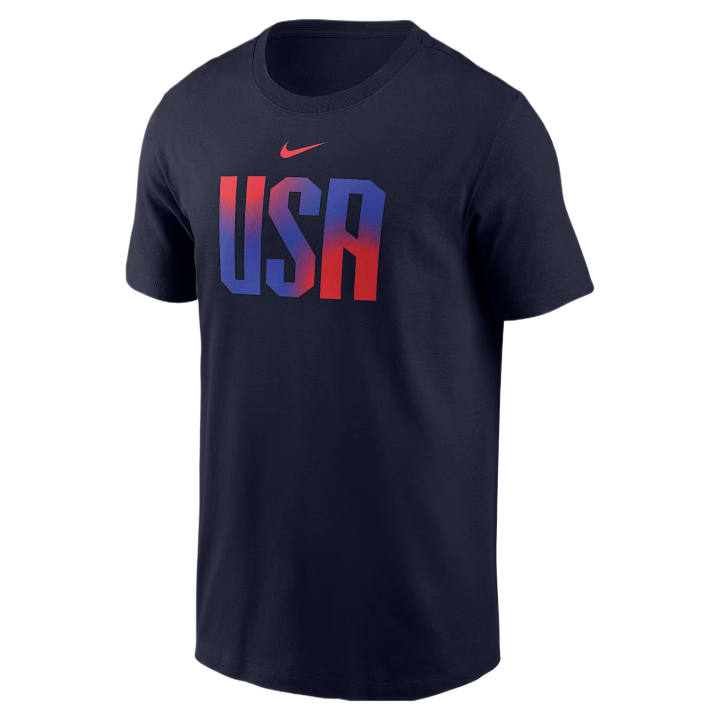 Nike Nike T Shirts Men's Marine Blue Crew Neck Moderate