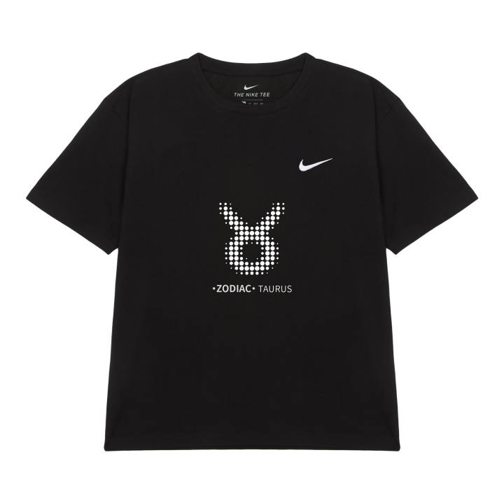 Nike Nike Sportswear T Shirts Unisex Black Taurus Crew Neck Moderate Straight Fit