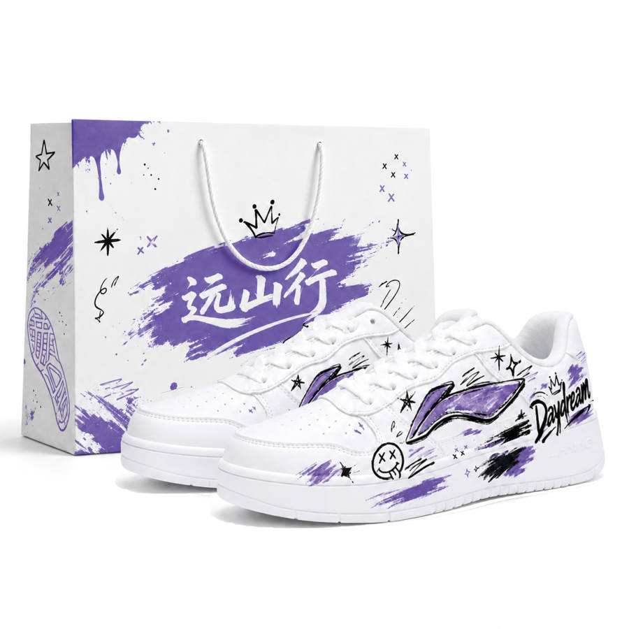 Li-Ning Li Ning Floating Boat Skateboard Shoes Men's Low Top White Purple Black Colorway