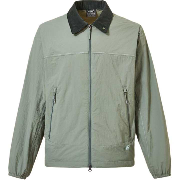 New Balance New Balance Jackets Unisex Olive Green Lapel Moderate
