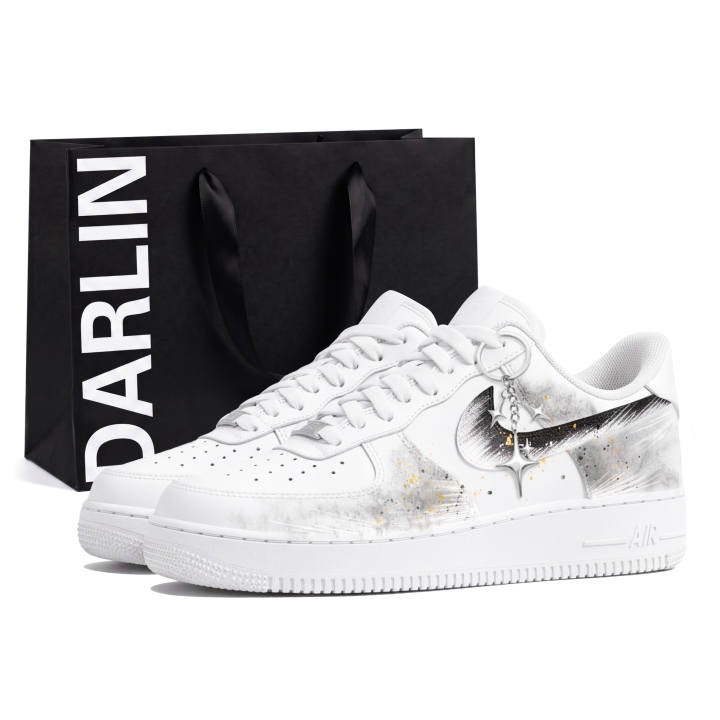 Nike Nike Air Force 1 Skateboard Shoes Unisex Low Top Gray/White/Black