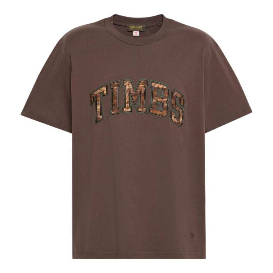 Timberland T Shirts Unisex Brown Crew Neck Straight Fit
