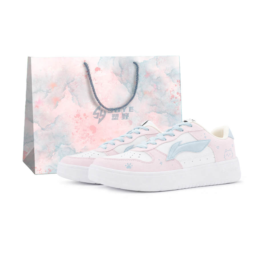 Li-Ning Li Ning Floating Boat Skateboard Shoes Women's Low Top Blue Pink Colorway