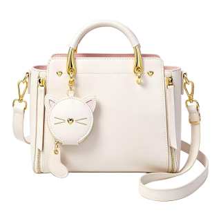LOLLiPOPS Cow Leather Girlfriend One Shoulder Handbag Regular Women's Ecru