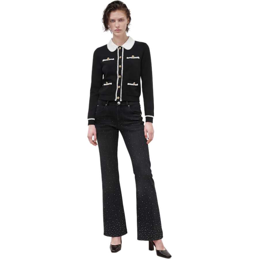 KARL LAGERFELD / Karl Lagerfeld Jeans Sweaters Women's Black Peter Pan Collar Moderate Other