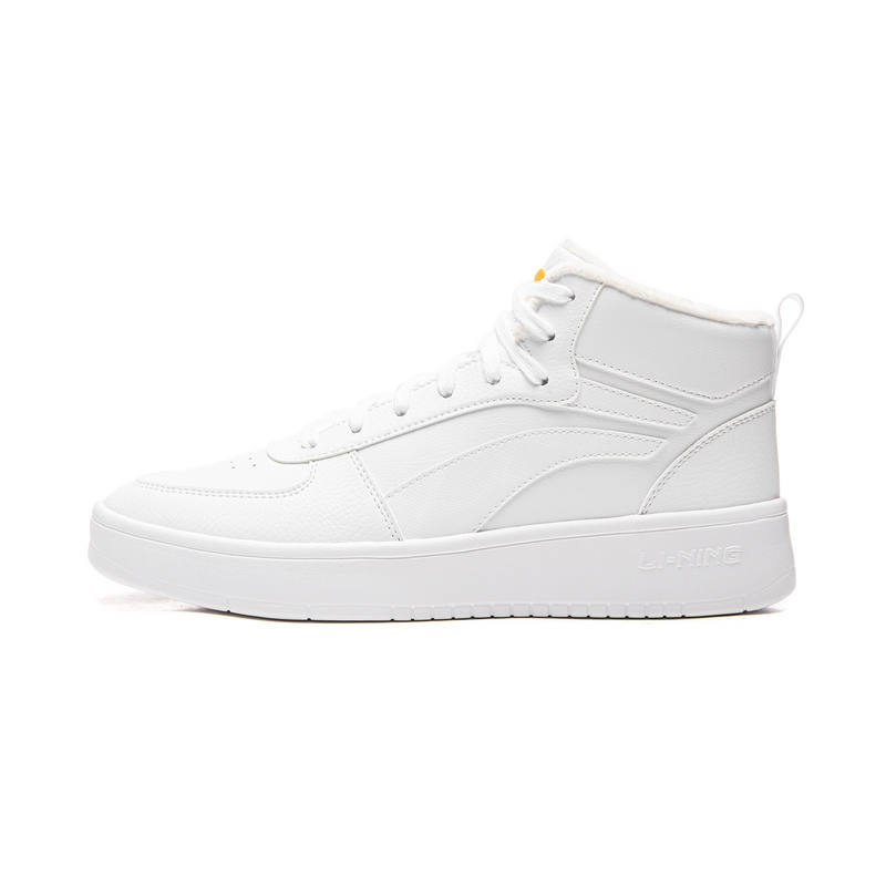 Li-Ning Li Ning Skateboard Shoes Men's High Top Standard White Fleece Lined