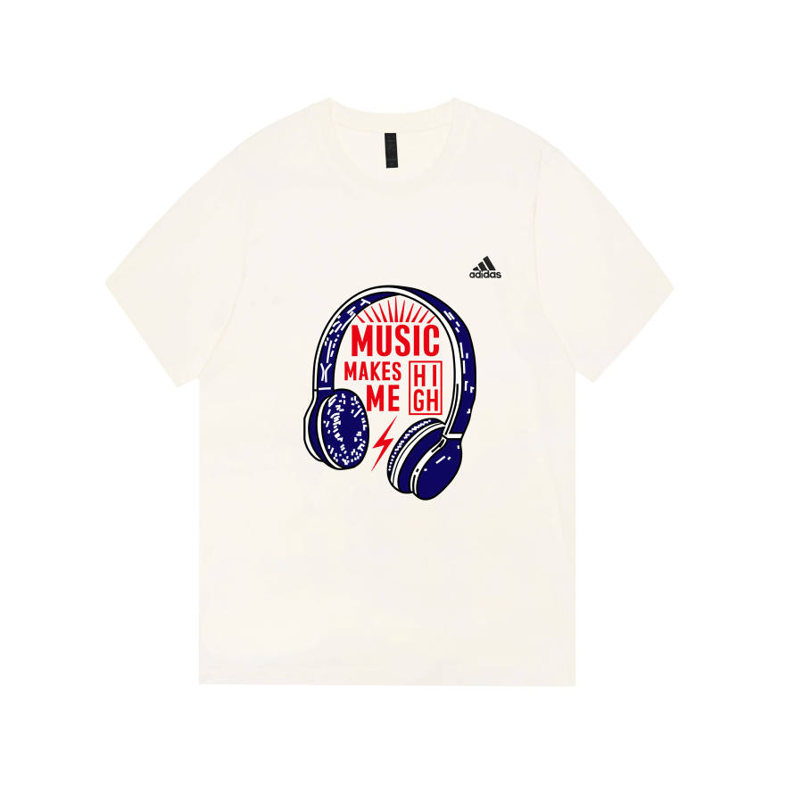Adidas Adidas MUST HAVES T Shirts Unisex Ecru Crew Neck Moderate Straight Fit