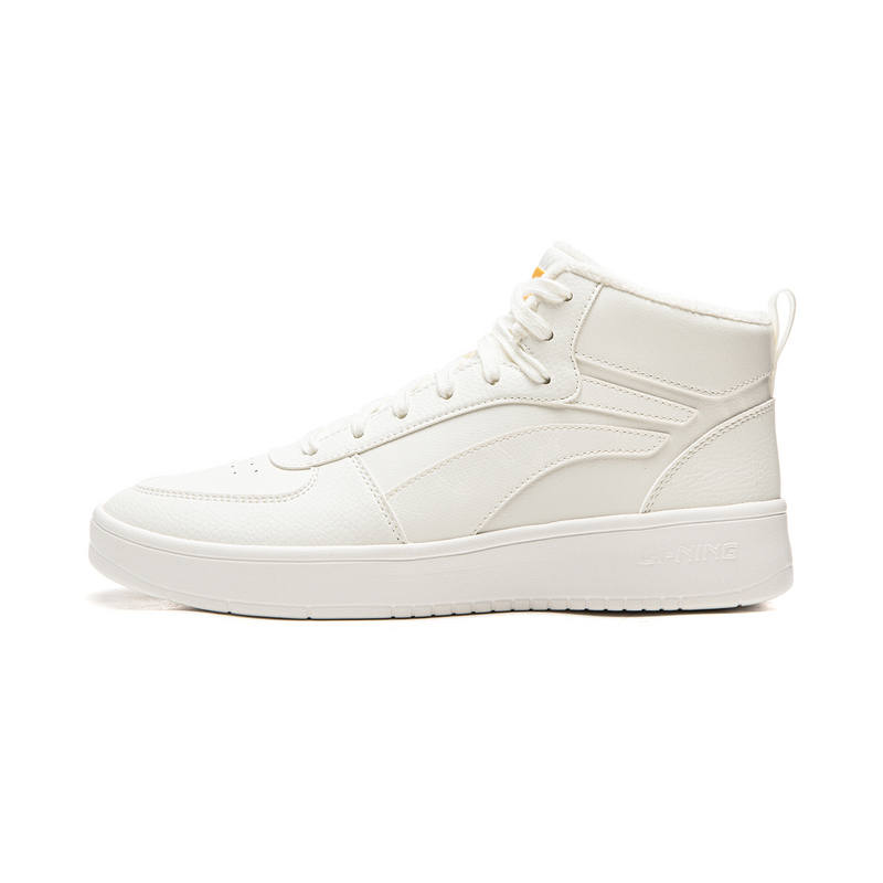 Li-Ning Li Ning Skateboard Shoes Men's High Top Mist White Fleece Lined