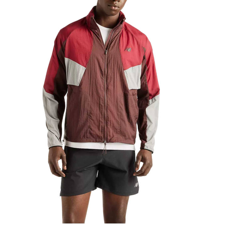 New Balance New Balance Jackets Men's Cherry Red Leather & Award Stand Red Turtleneck Moderate