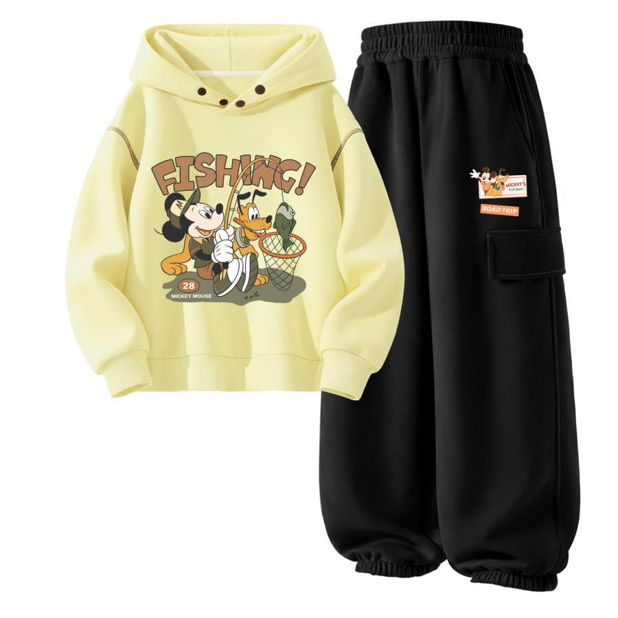 Disney Kids Casual Sportswear Hooded Non Detachable Moderate Stretch Breathable