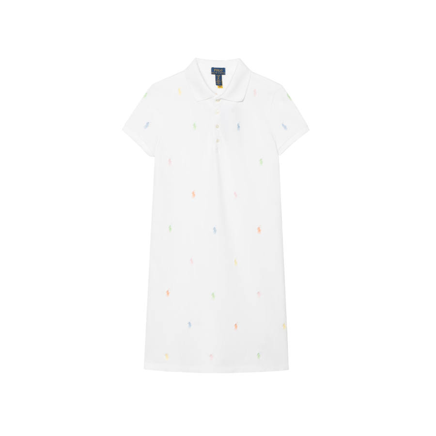 Polo Ralph Lauren Dress Polo Pony SS25 Straight Fit Version White Teenagers