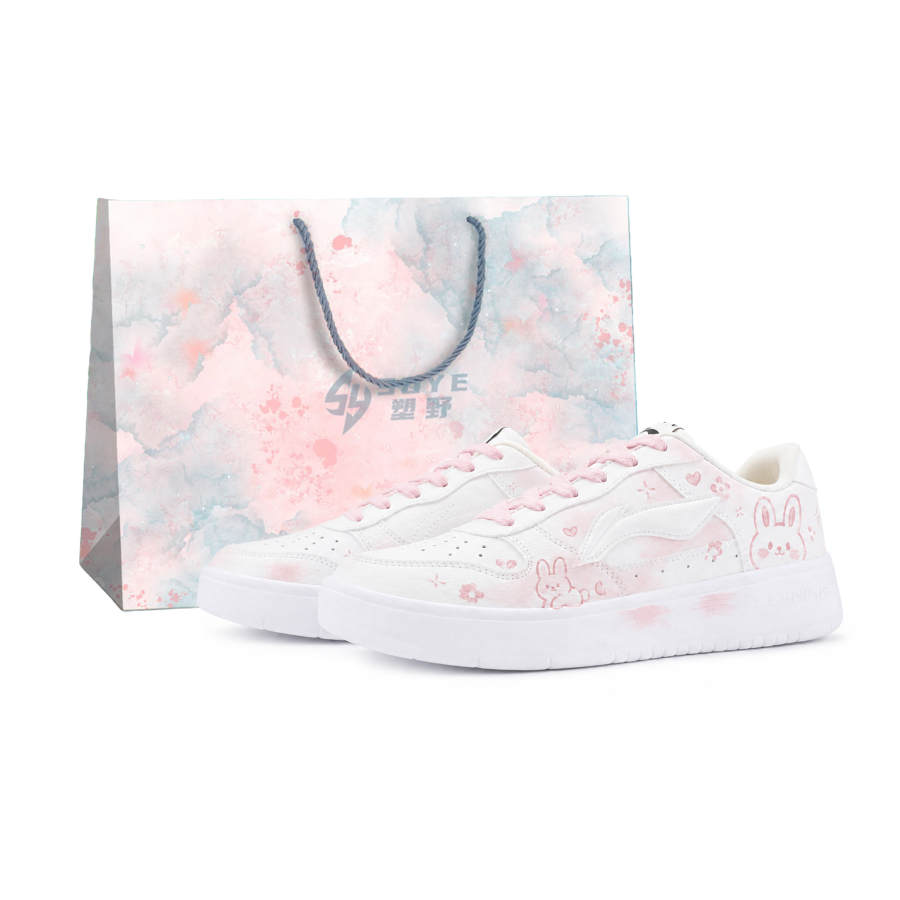 Li-Ning Li Ning Floating Boat Skateboard Shoes Women's Low Top Pink White Colorway