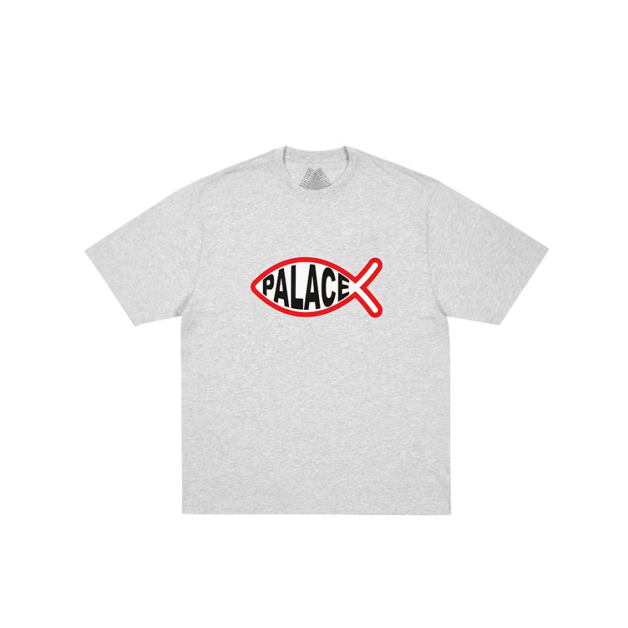 PALACE T Shirts Unisex Gray Crew Neck Moderate