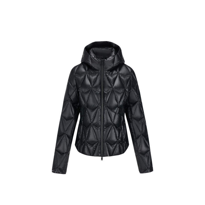 Moose Knuckles Down Jackets Women's Black Hooded Non Detachable Moderate