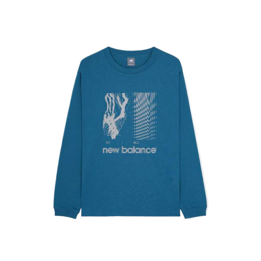 New Balance New Balance T Shirts Men's Dark Blue Crew Neck Moderate Straight Fit