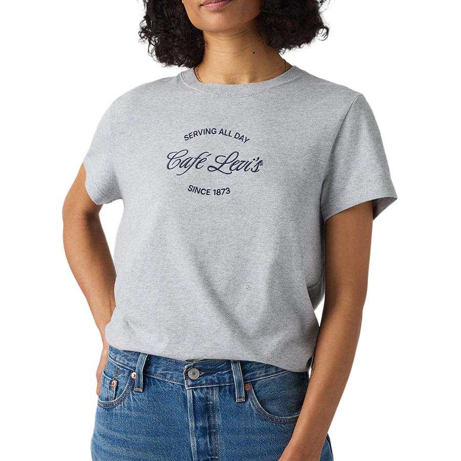 Levis T Shirts Women's Gray Crew Neck