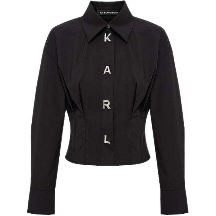 KARL LAGERFELD / Karl Lagerfeld Jeans Shirts Women's Black Lapel Moderate