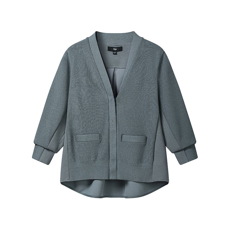 FILA Jackets Women's Mist Gray V Neck Moderate Other