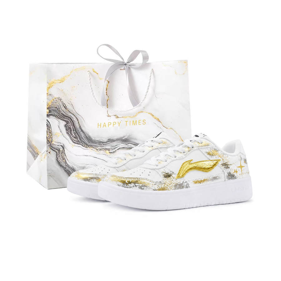 Li-Ning Li Ning Floating Boat Skateboard Shoes Men's Low Top White Gold Colorway