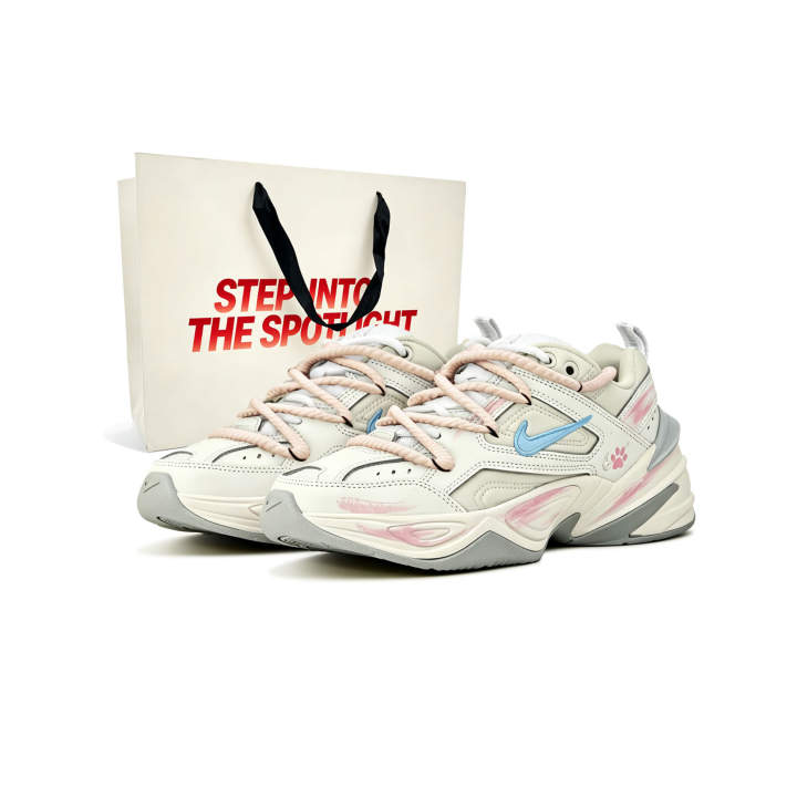 Nike Nike M2K Tekno Chunky Sneakers Women's Low Top Pink, Blue, Beige