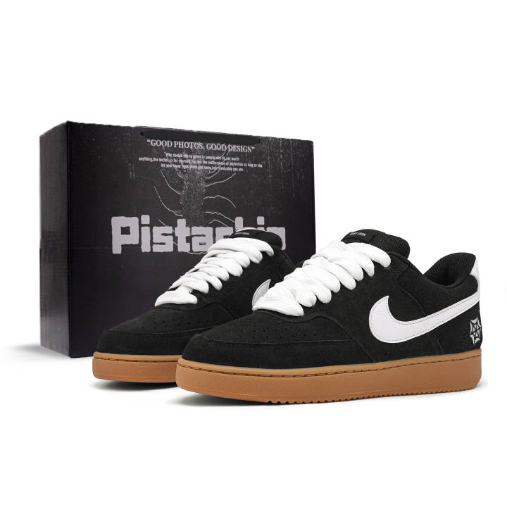 Nike Nike Court Vision Skateboard Shoes Men's Low Top Black White