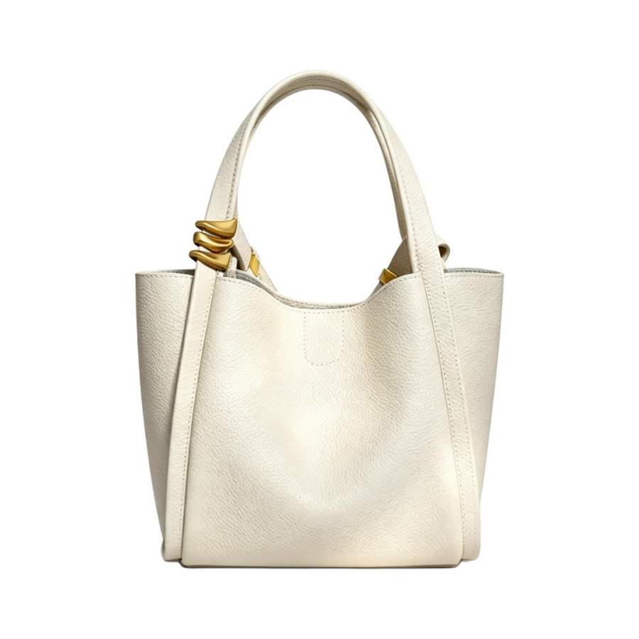 LOLLiPOPS Cow Leather Girlfriend One Shoulder Handbag Regular Women's Ecru