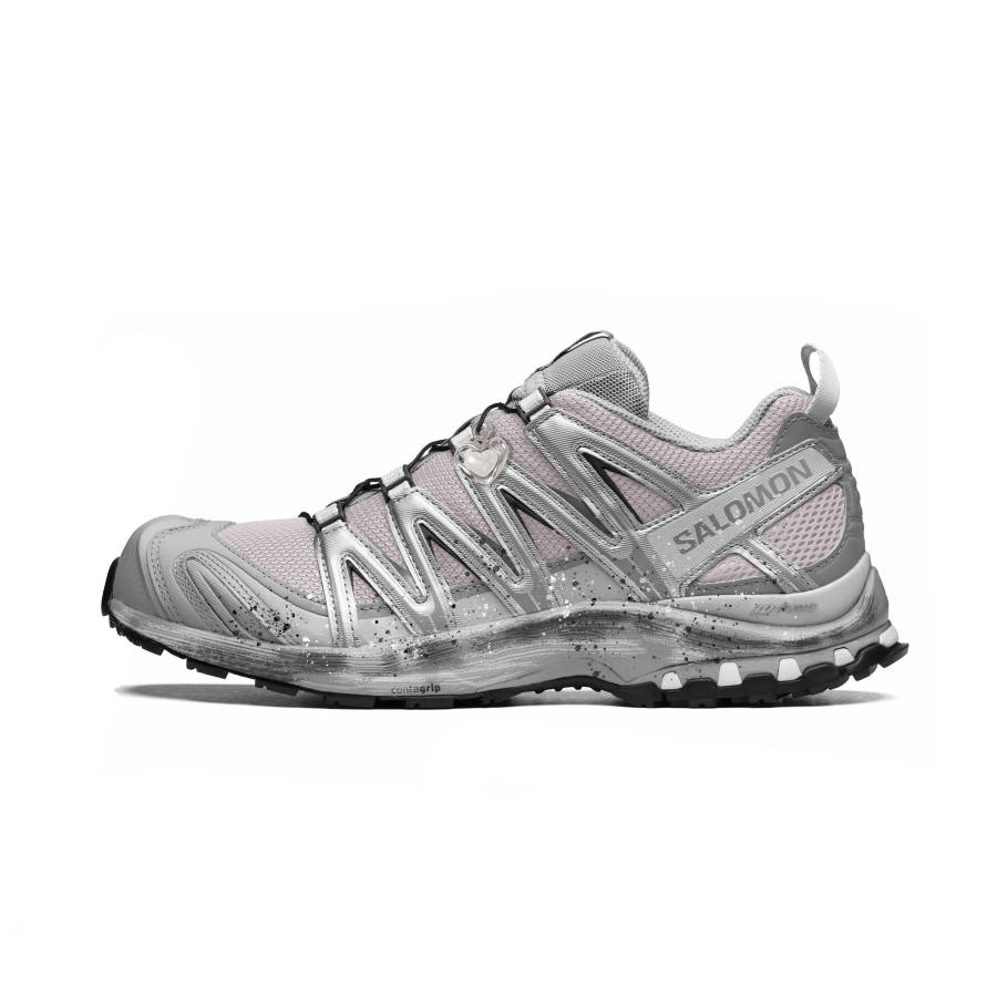 SALOMON XA PRO 3D Running Shoes Unisex Low Top Silver, Pink