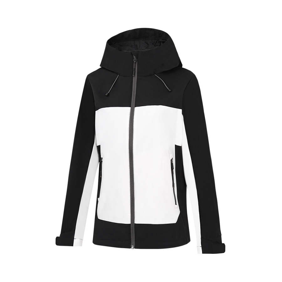 Li-Ning Li Ning Trench Coats Women's Ivory/Dark Reddish Purple Hooded Non Detachable Moderate Straight Fit