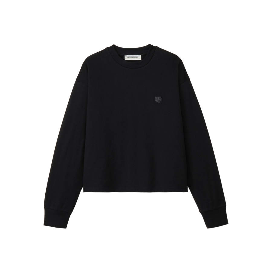 Onitsuka Tiger T Shirts Women's Black Crew Neck Moderate Straight Fit