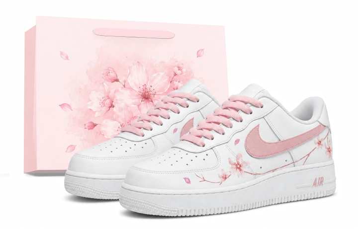 Nike Nike Air Force 1 Skateboard Shoes Men's Low Top Pink, White