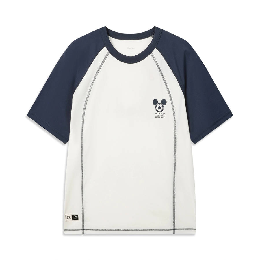 Li-Ning Li Ning Sports Life Collection T Shirts Men's Ivory Crew Neck Moderate Straight Fit