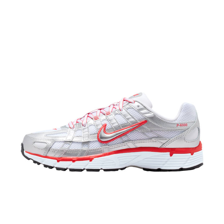 Nike Nike P 6000 Running Shoes Unisex Low Top Metallic Silver/White/Black/Light Red