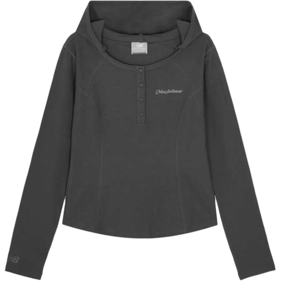 New Balance New Balance T Shirts Women's Charcoal Gray Hooded Non Detachable