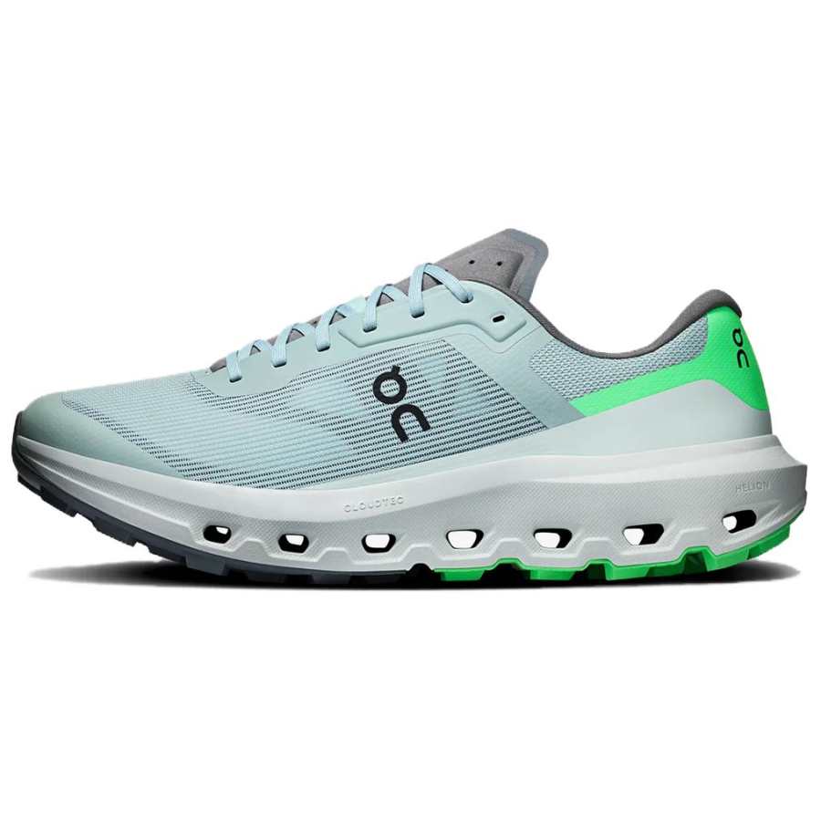 On On Trail Running Shoes Men's Low Top Green