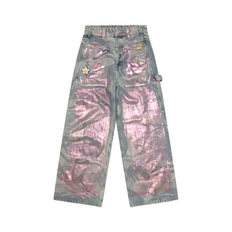 Aape Jeans Women's Blue BLL Moderate Wide Leg Pants