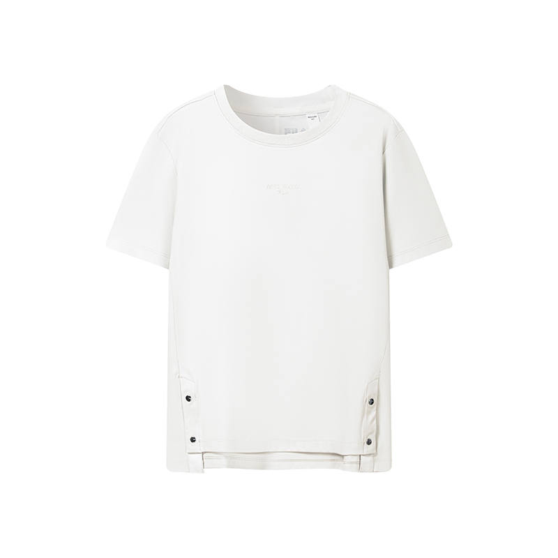 FILA T Shirts Women's Cloud White Crew Neck Moderate Straight Fit