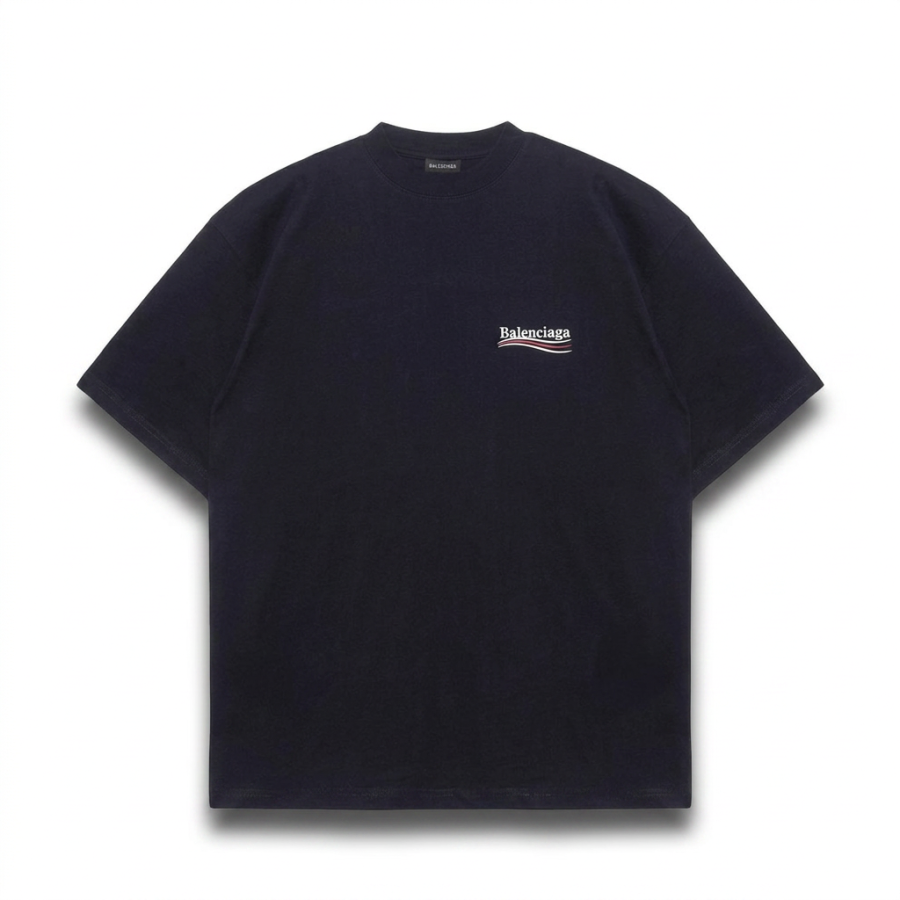 Balenciaga T Shirts Men's Black Crew Neck Moderate